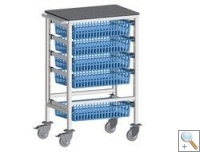 Trolley with stainless steel work surface