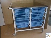 Hospital Anaesthetic Trolley with storage trays
