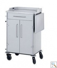 Anaesthetic Trolley with lift up side table